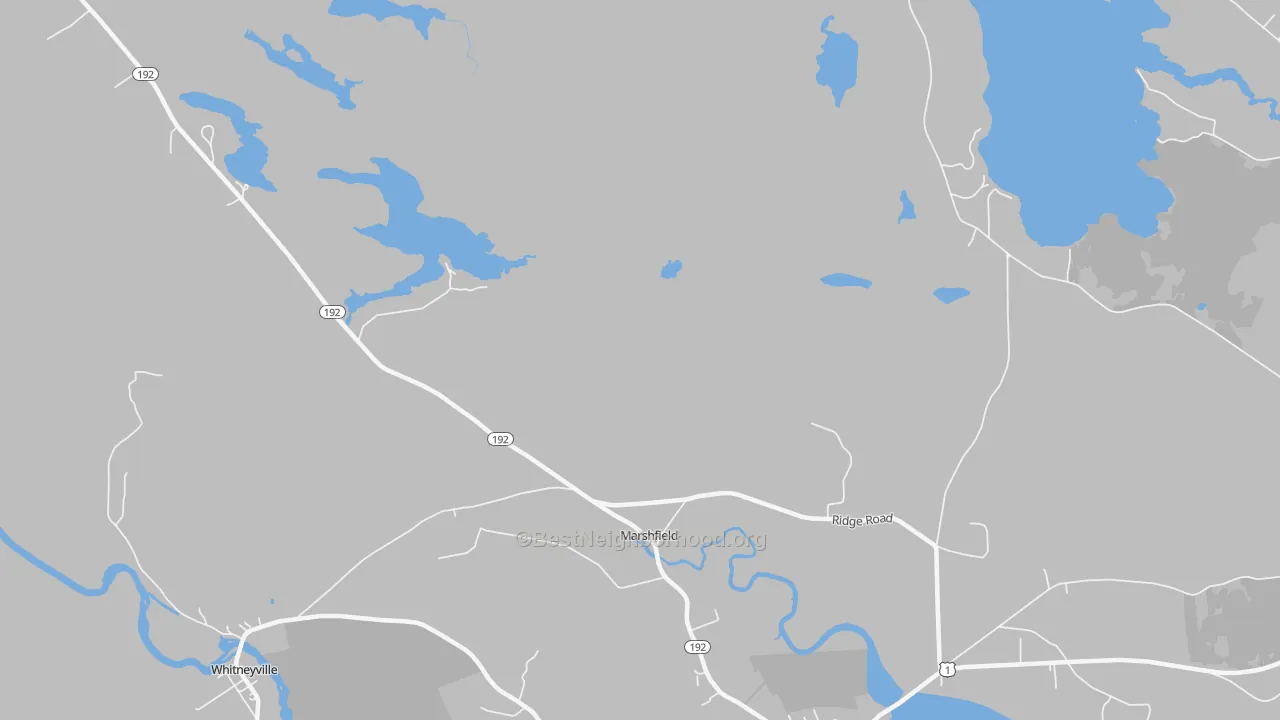 Transit Grade map of Marshfield, ME