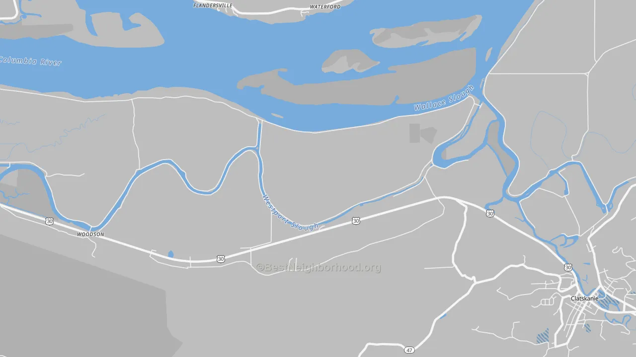 Transit Grade map of Marshland, OR