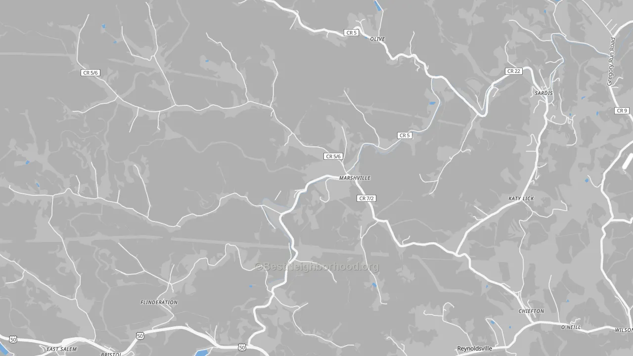 Transit Grade map of Marshville, WV