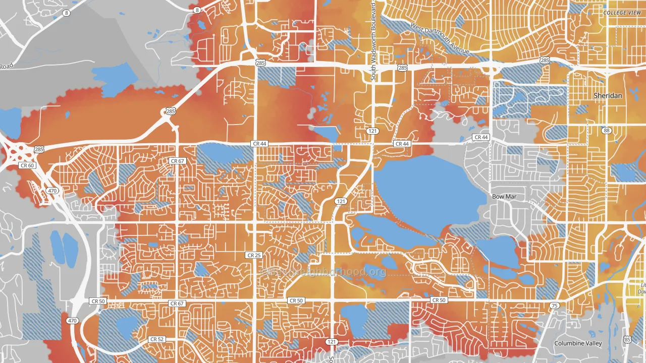 Transit Grade map of Marston, Littleton, CO