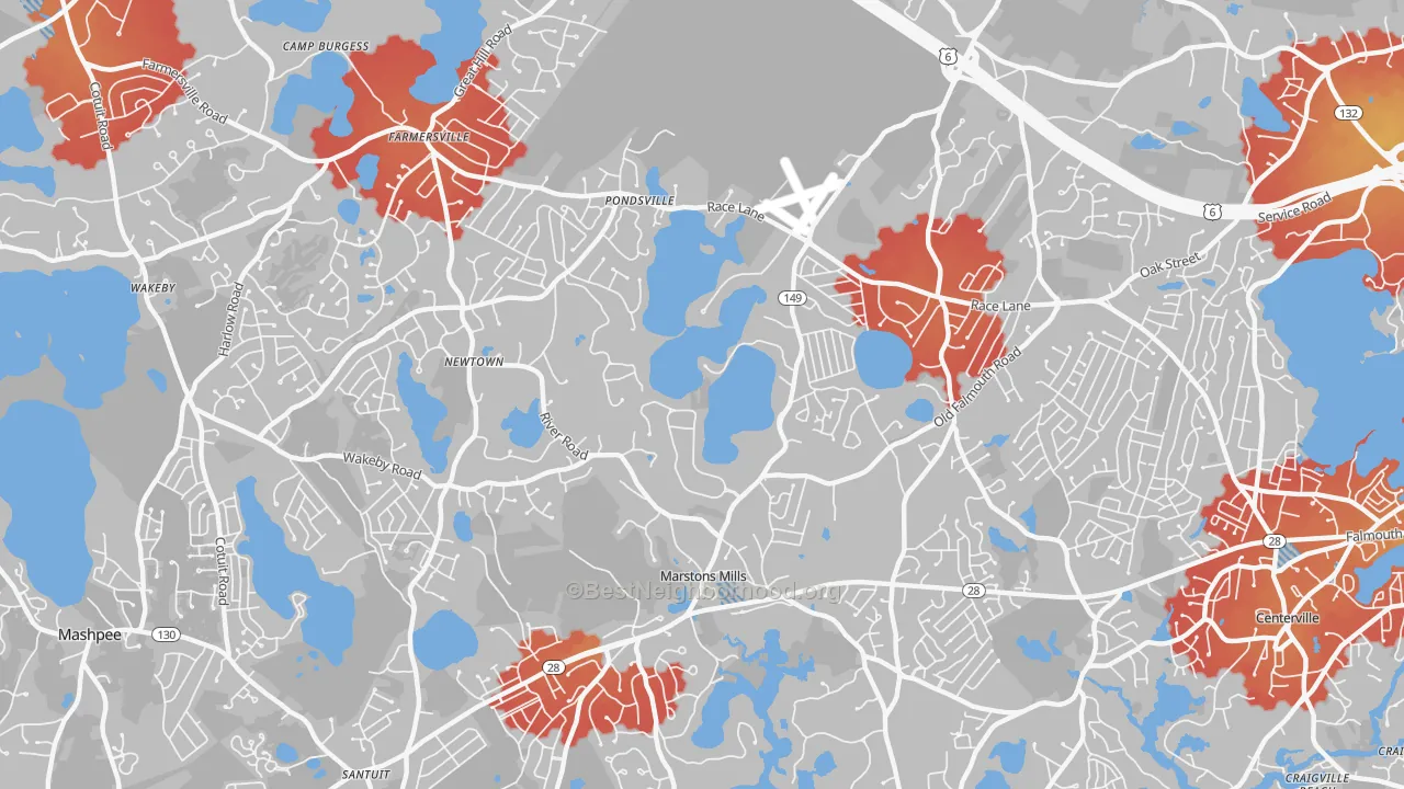 Transit Grade map of Marstons Mills, MA