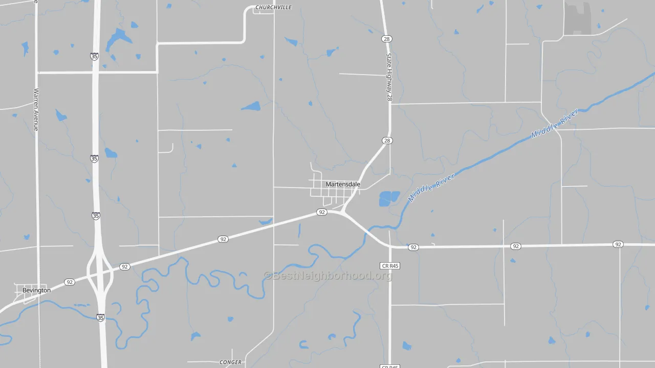Transit Grade map of Martensdale, IA