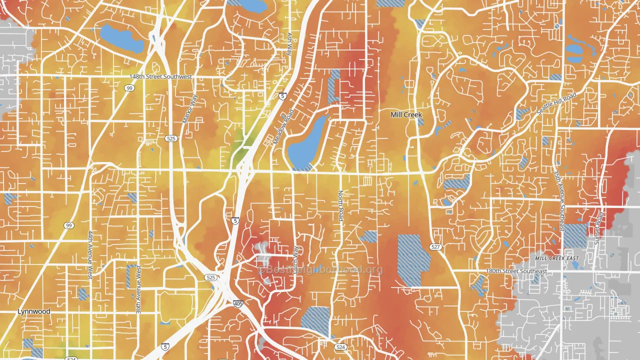 Transit Grade map of Martha Lake, Lynnwood, WA