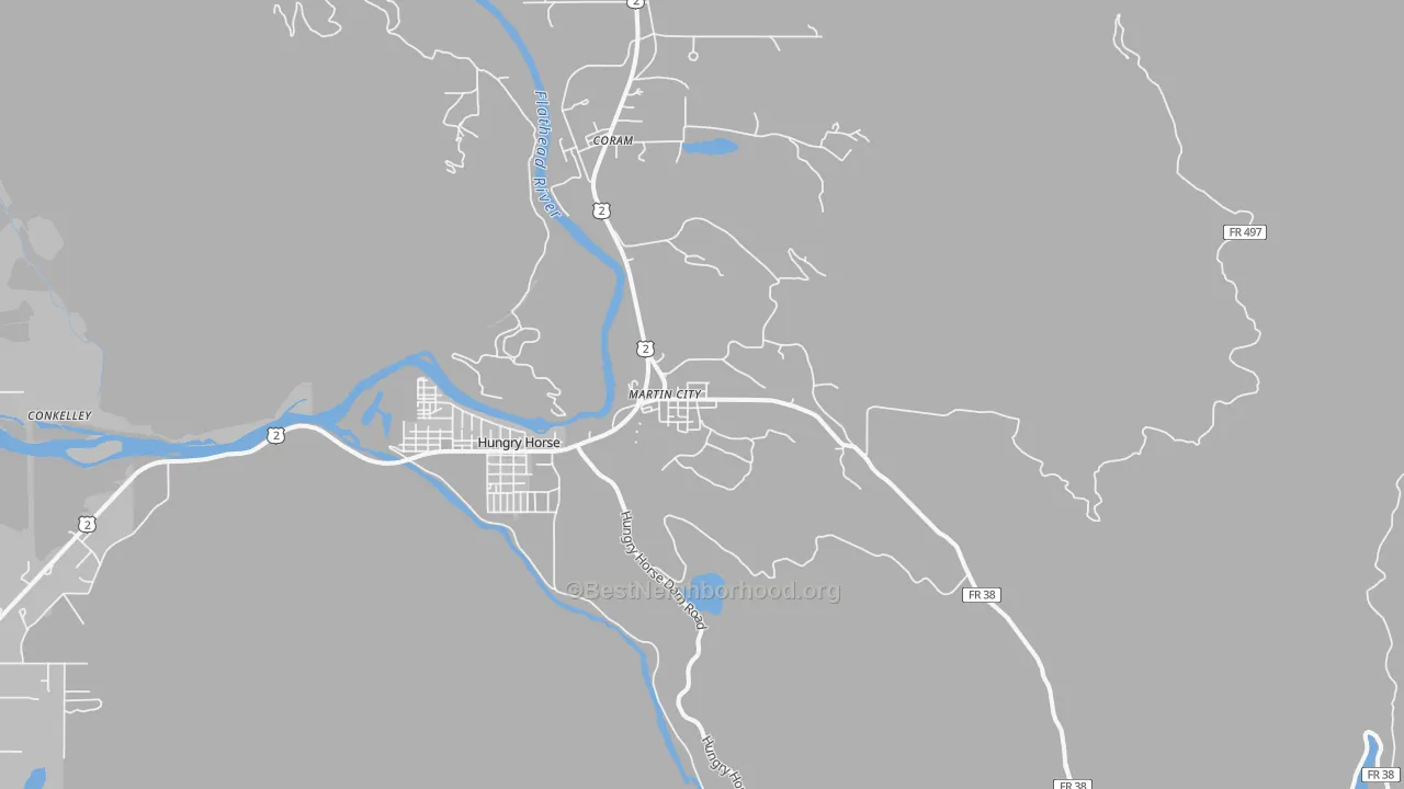 Transit Grade map of Martin City, MT