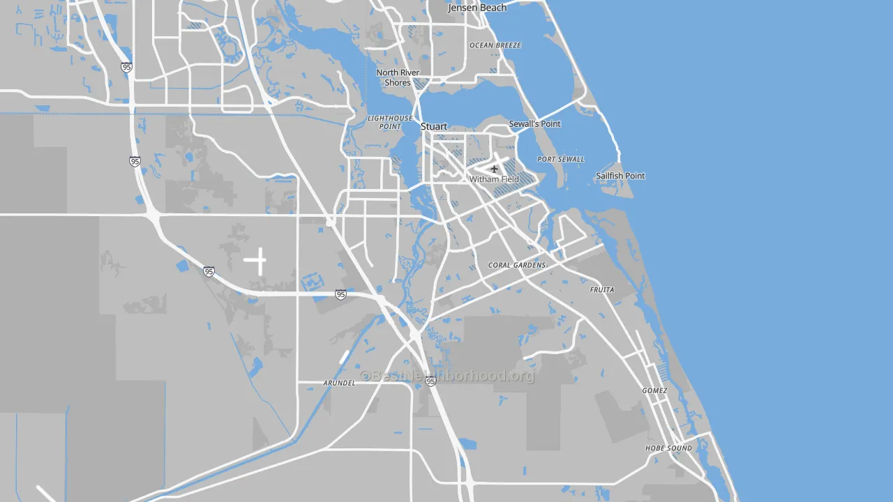 Transit Grade map of Martin County, FL