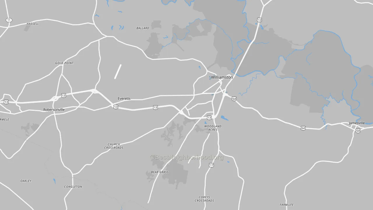 Transit Grade map of Martin County, NC