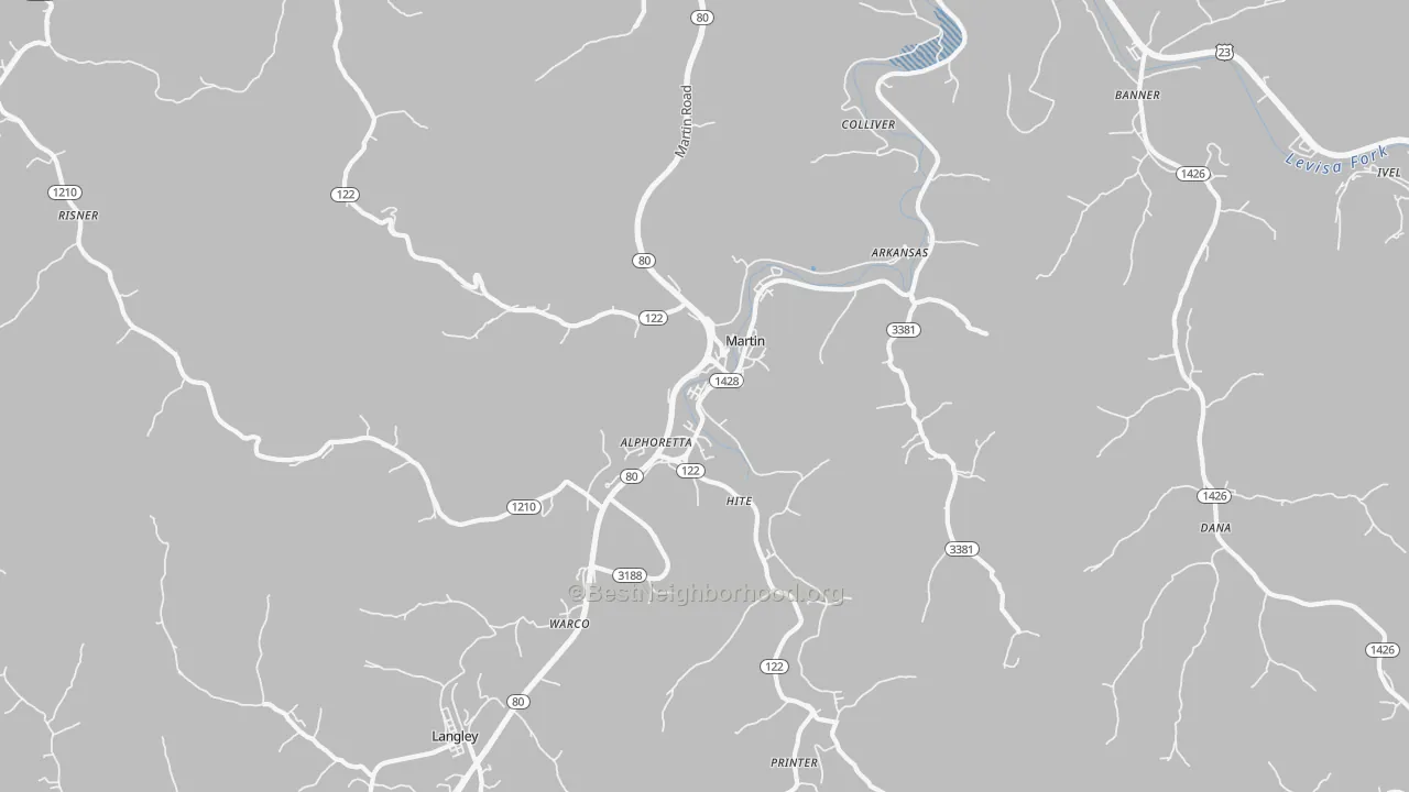 Transit Grade map of Martin, KY
