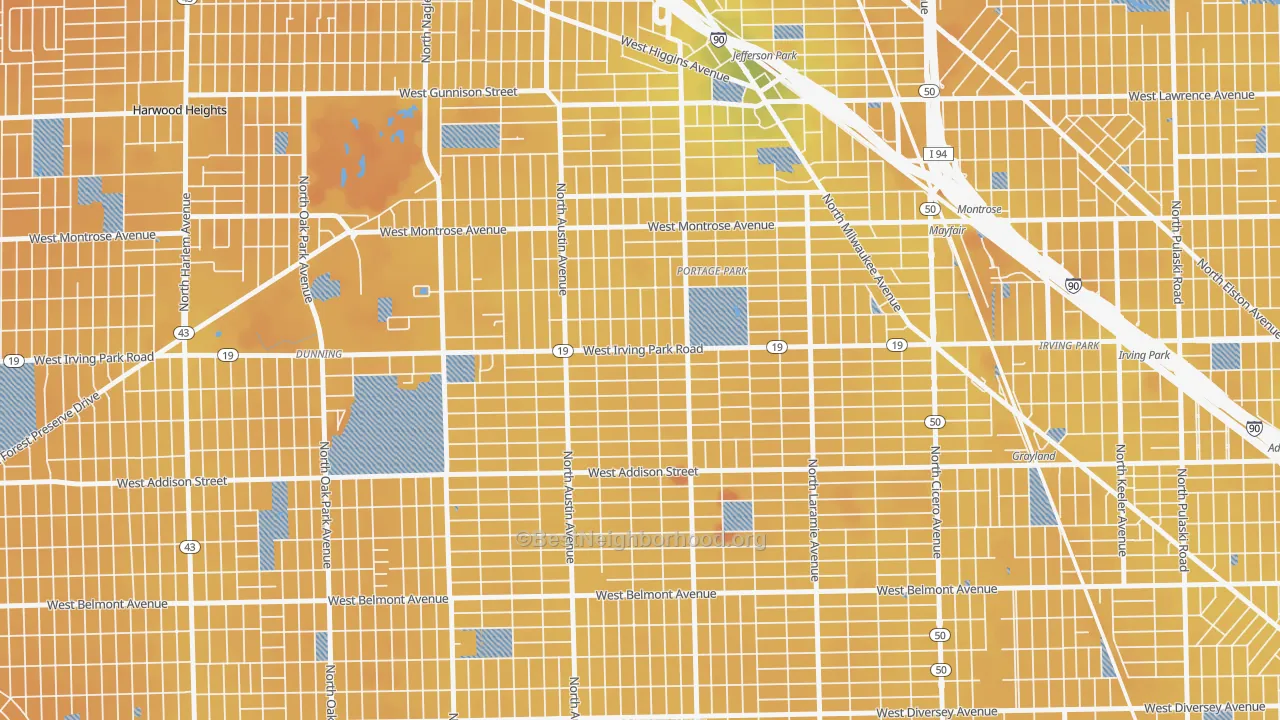 Transit Grade map of Martin Luther, Chicago, IL