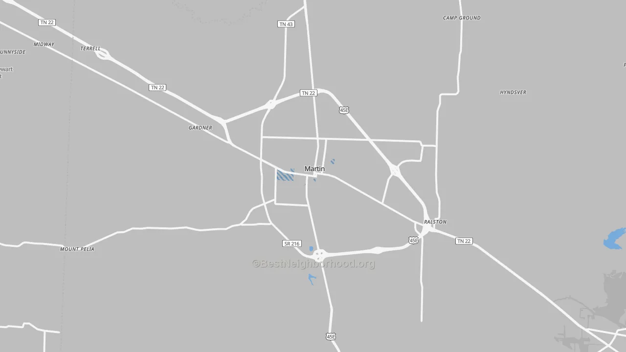Transit Grade map of Martin, TN