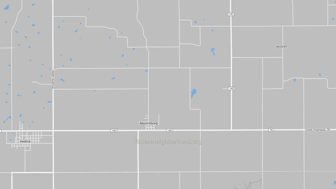 Transit Grade map of Martinsburg, IA