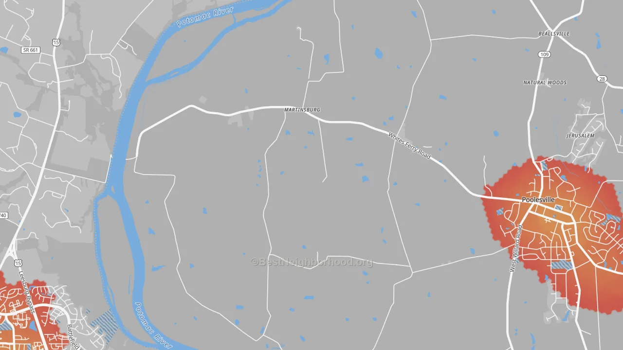 Transit Grade map of Martinsburg, MD