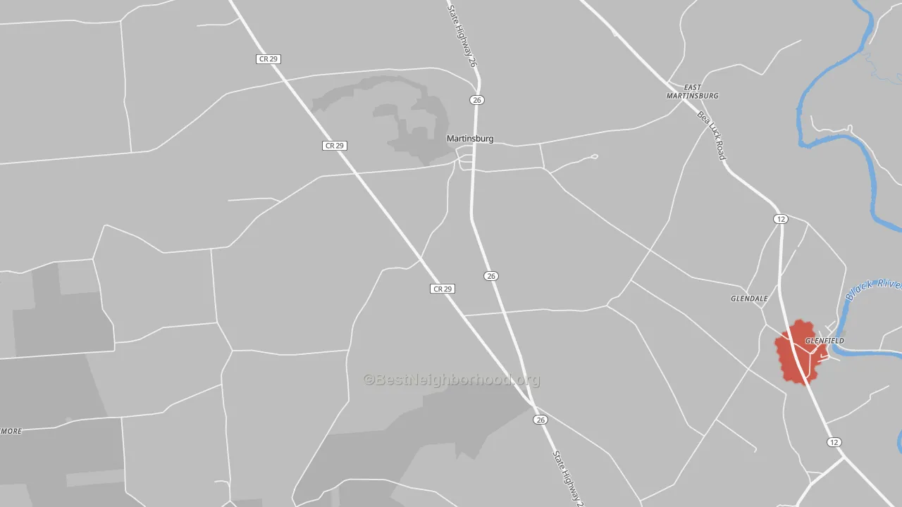 Transit Grade map of Martinsburg, NY