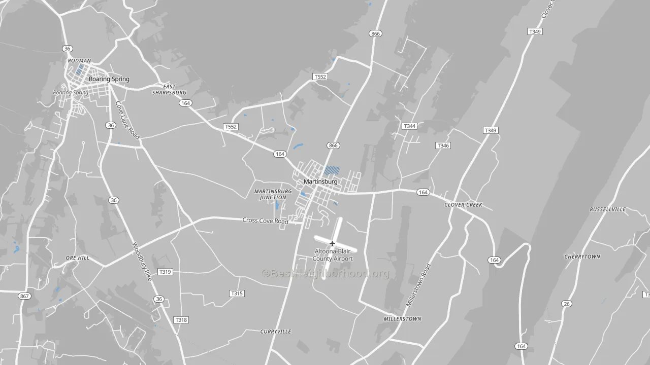 Transit Grade map of Martinsburg, PA