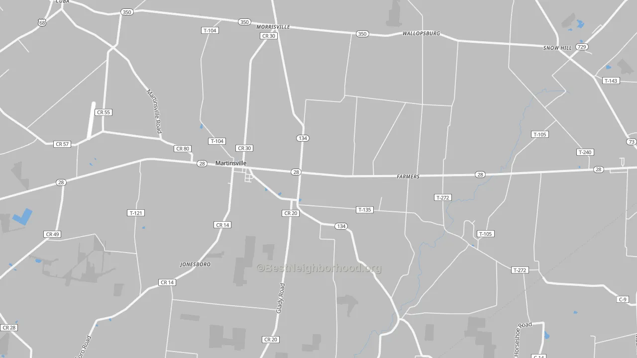 Transit Grade map of Martinsville, OH