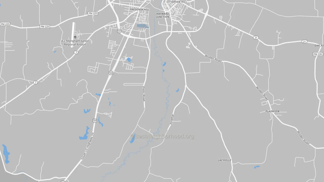 Transit Grade map of Martinsville, TX
