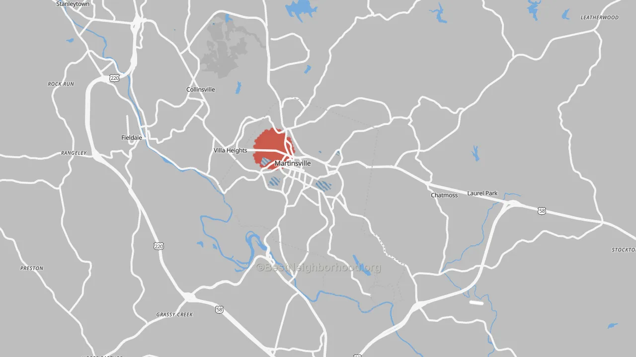 Transit Grade map of Martinsville, VA
