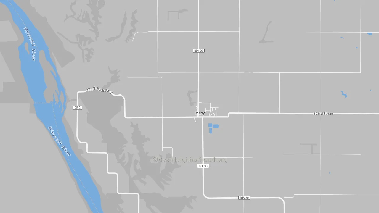 Transit Grade map of Marty, SD
