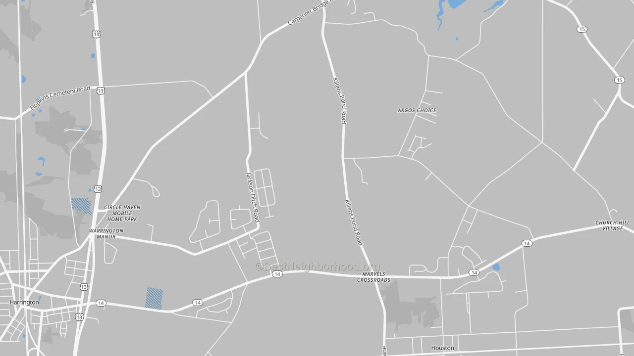 Transit Grade map of Marvels Crossroads, DE