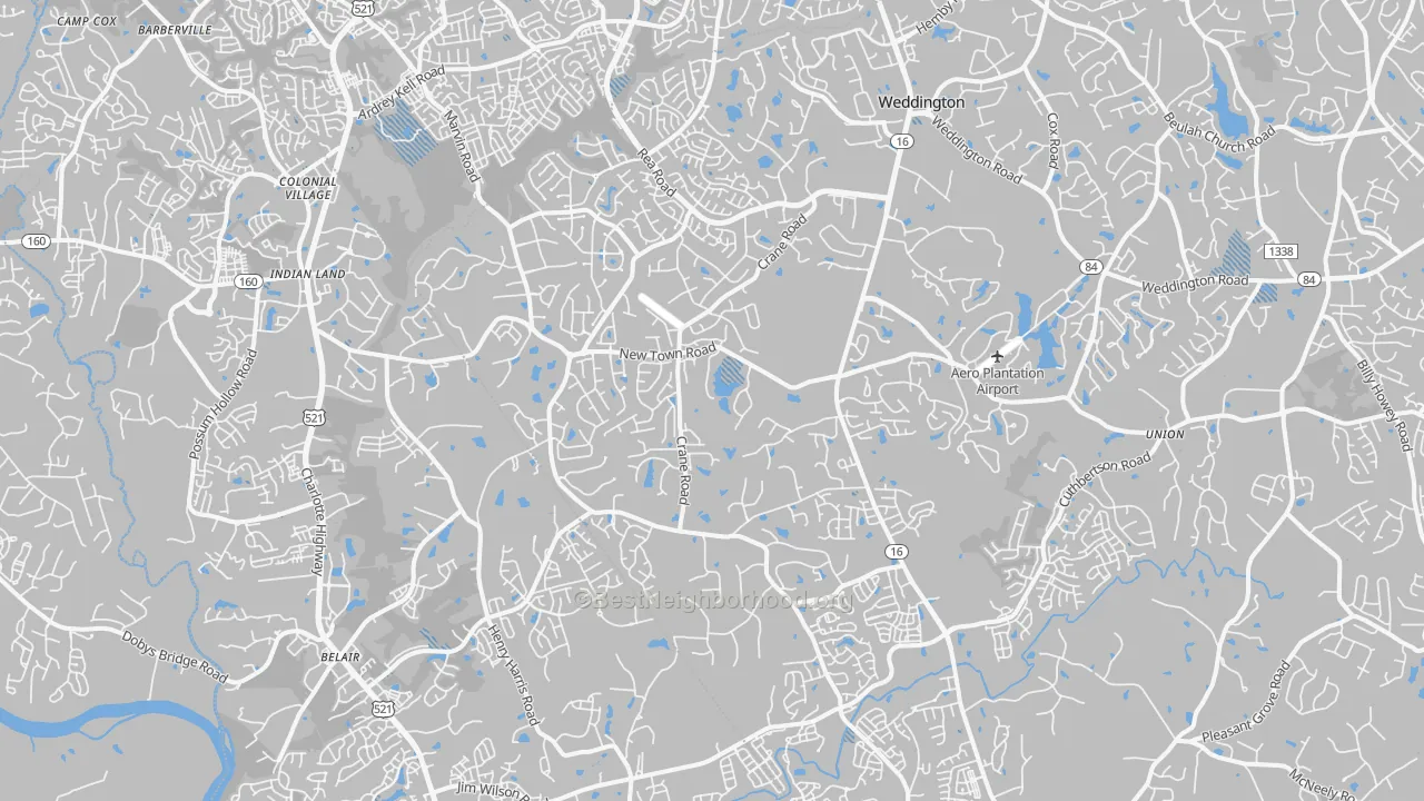 Transit Grade map of Marvin, NC