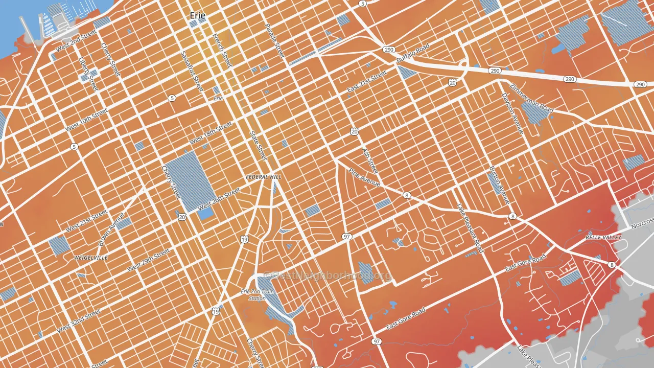 Transit Grade map of Marvintown, Erie, PA