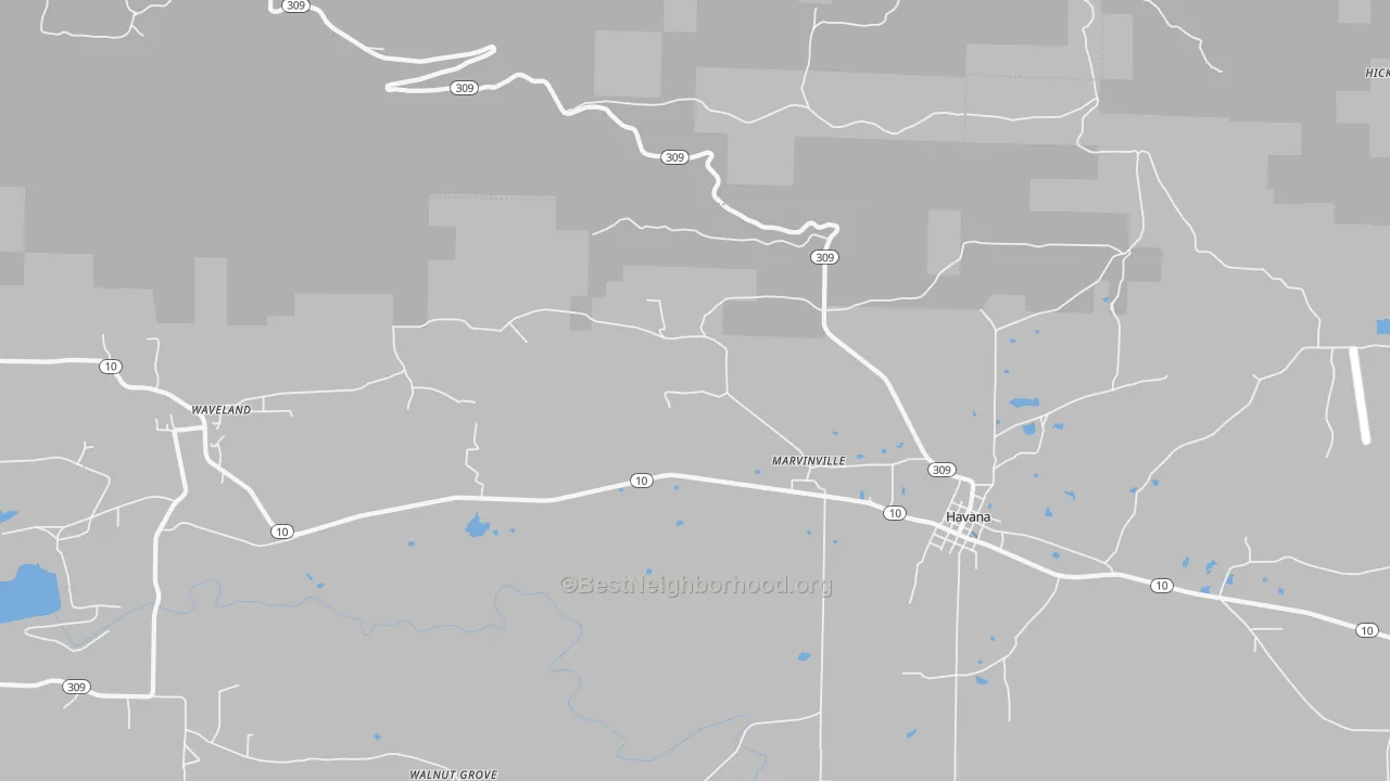 Transit Grade map of Marvinville, AR