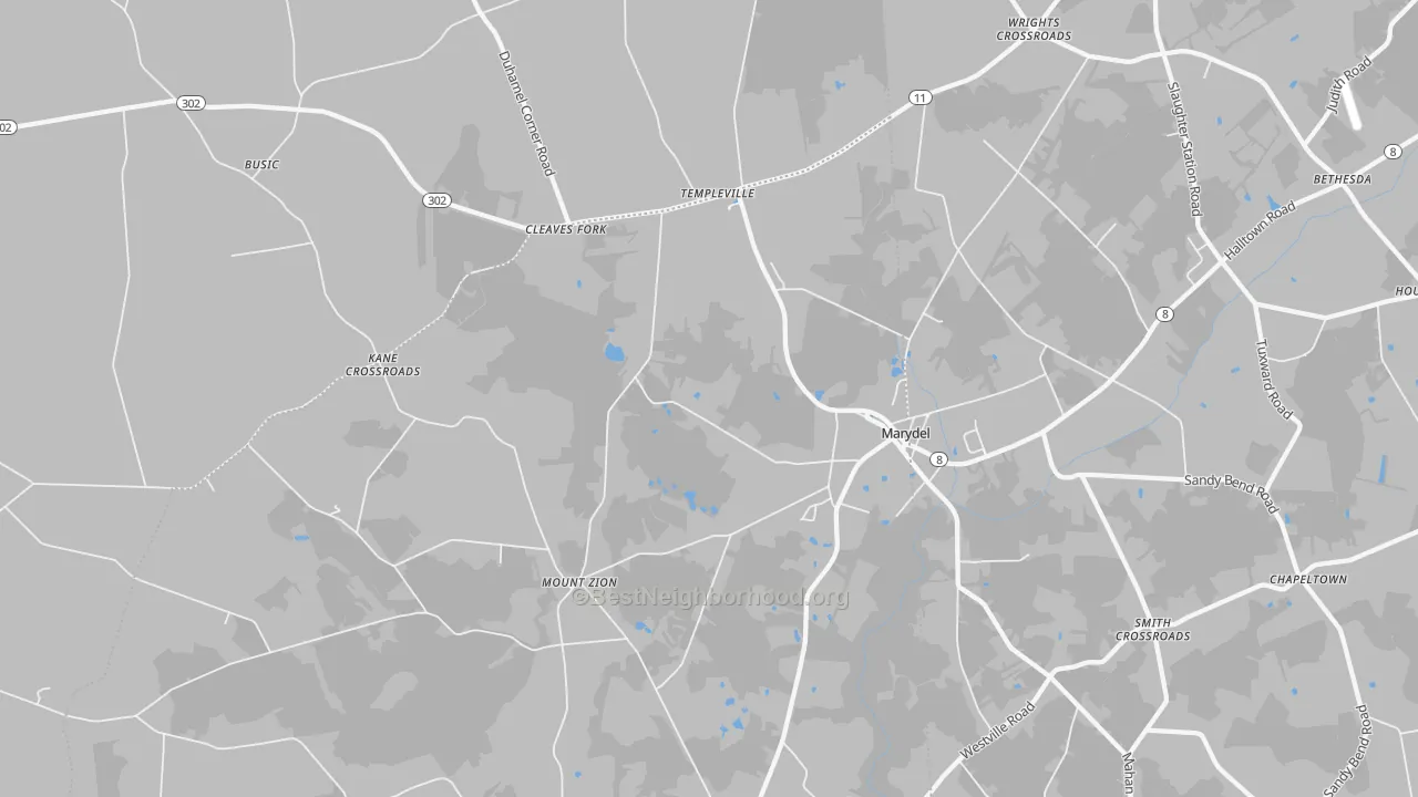 Transit Grade map of Marydel, MD