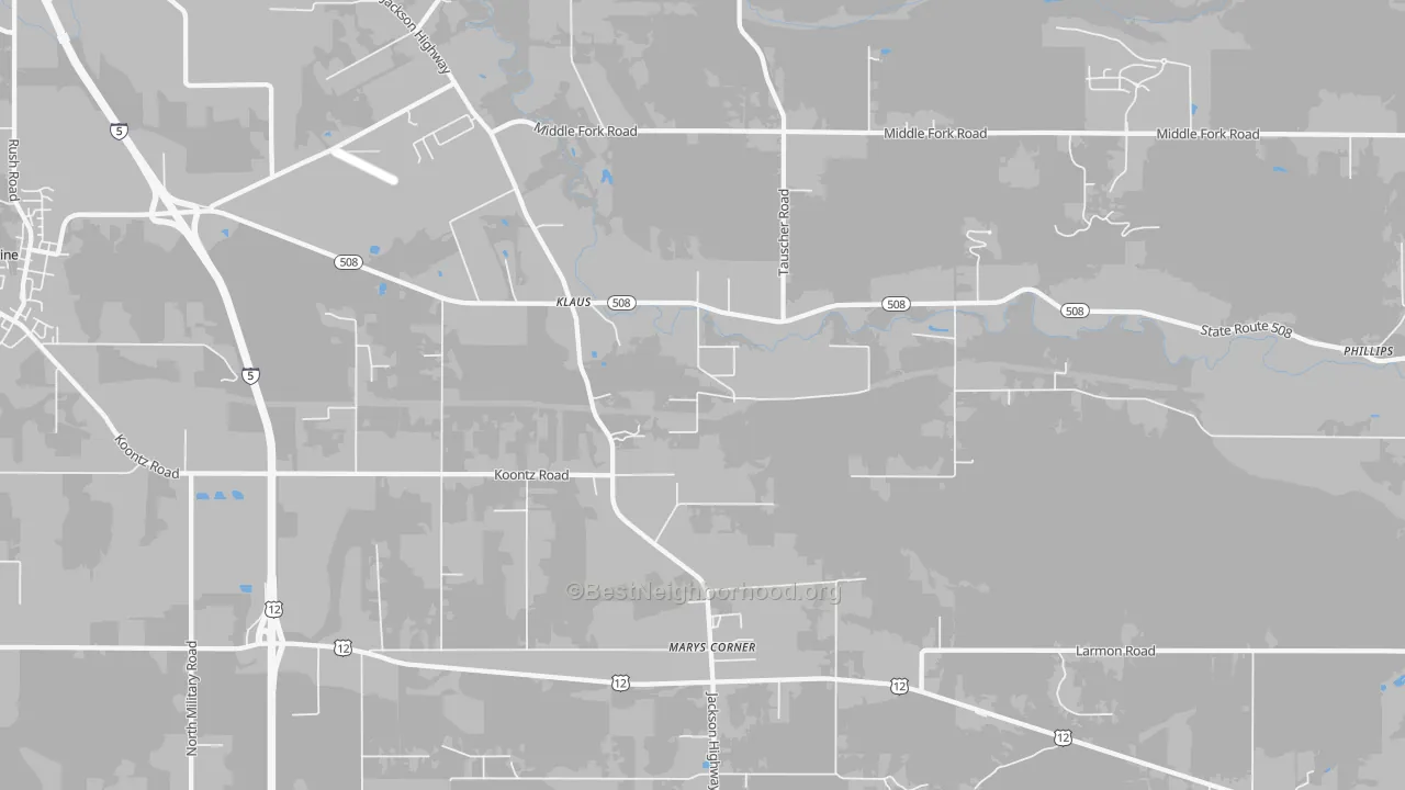 Transit Grade map of Marys Corner, WA