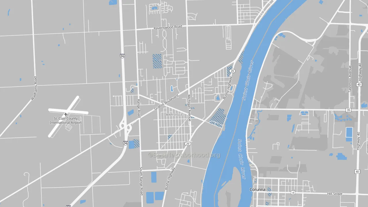 Transit Grade map of Marysville, MI