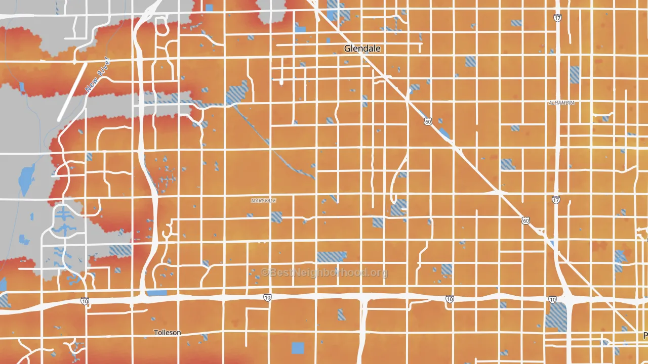 Transit Grade map of Maryvale, Phoenix, AZ