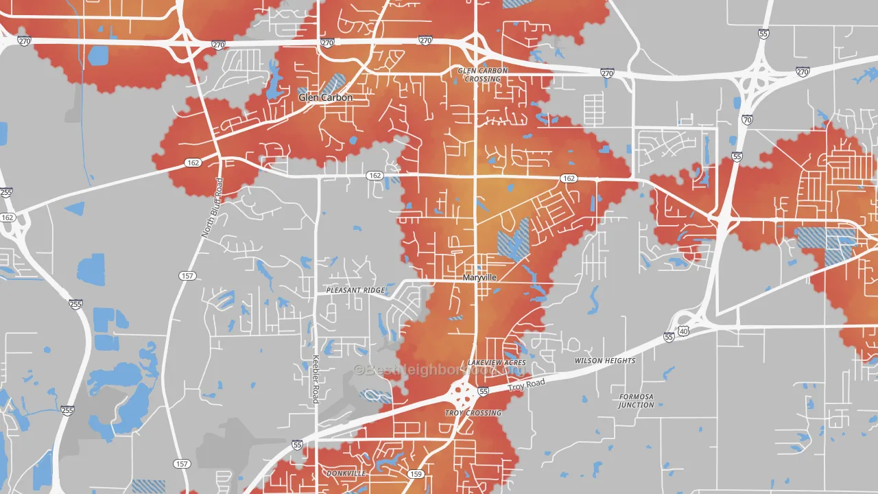 Transit Grade map of Maryville, IL