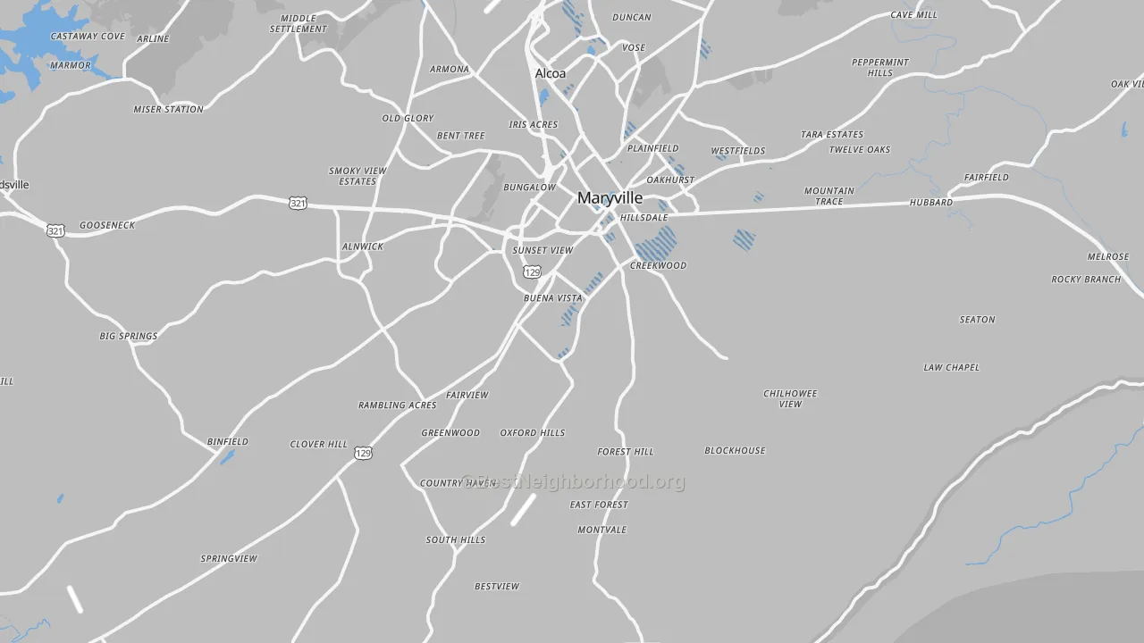 Transit Grade map of Maryville, TN