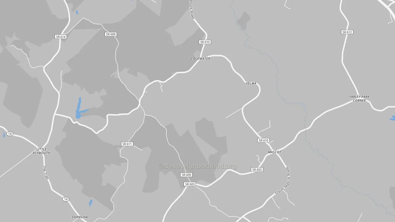 Transit Grade map of Mascot, VA