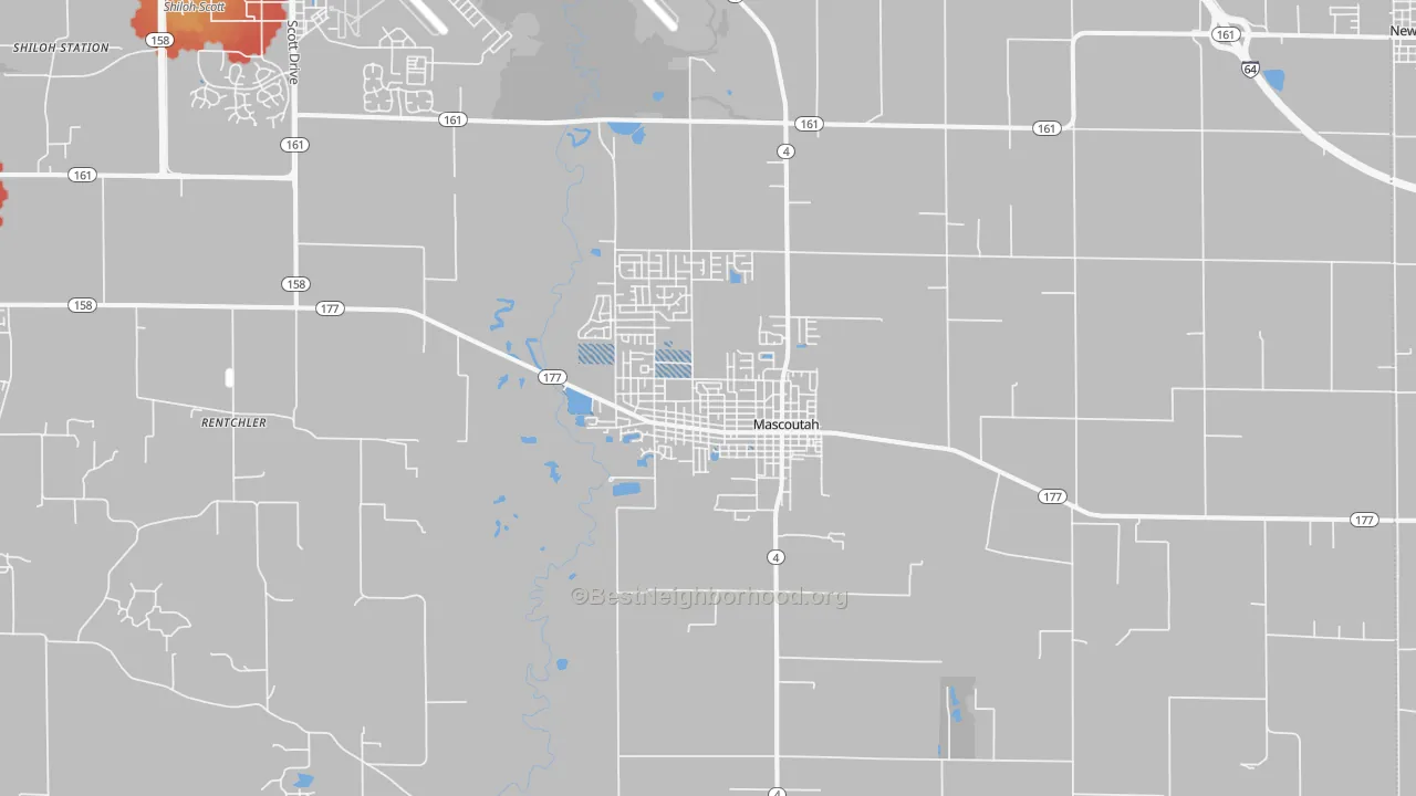 Transit Grade map of Mascoutah, IL