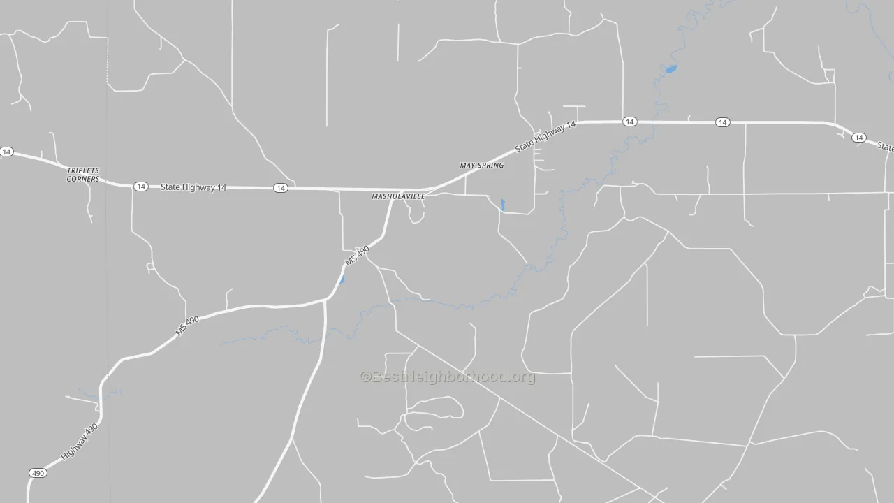 Transit Grade map of Mashulaville, MS