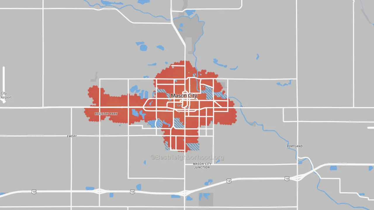 Transit Grade map of Mason City, IA