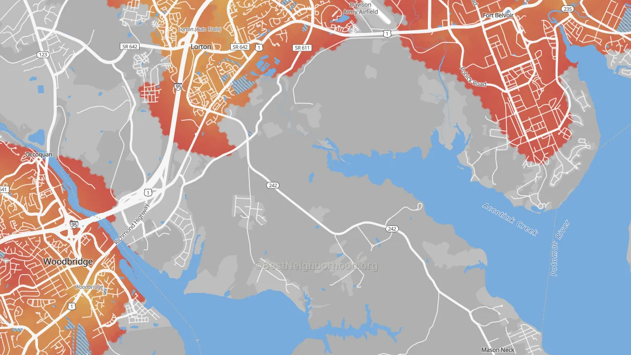Transit Grade map of Mason Neck, VA