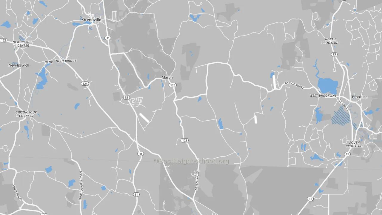 Transit Grade map of Mason, NH