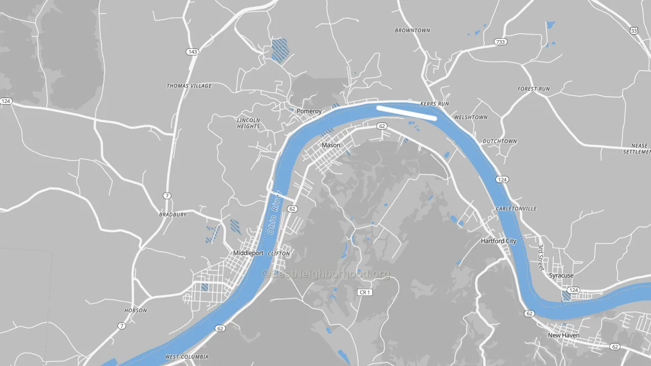 Transit Grade map of Mason, WV