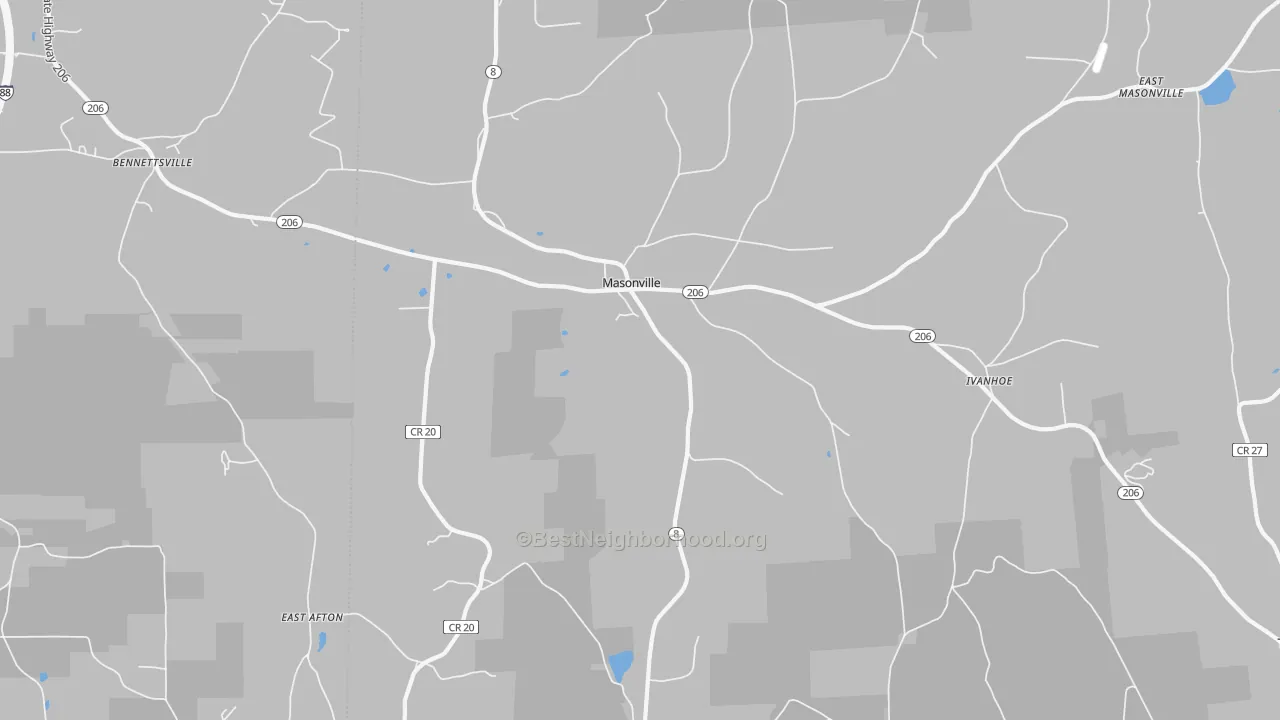 Transit Grade map of Masonville, NY