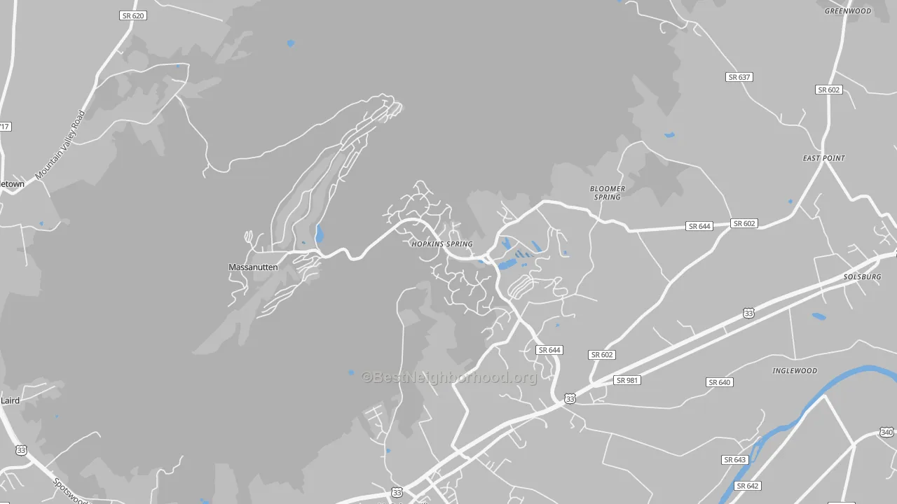Transit Grade map of Massanutten, VA