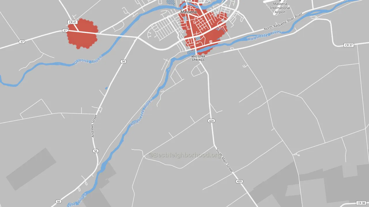 Transit Grade map of Massena Springs, NY