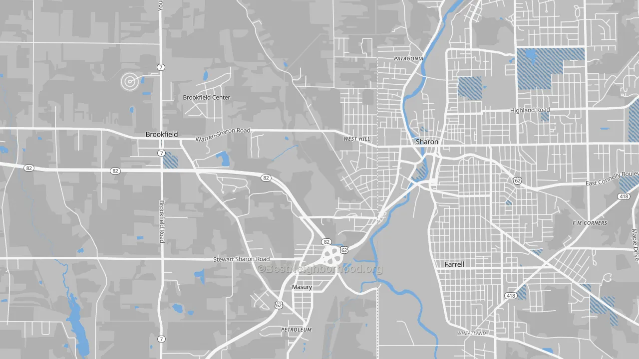 Transit Grade map of Masury, OH