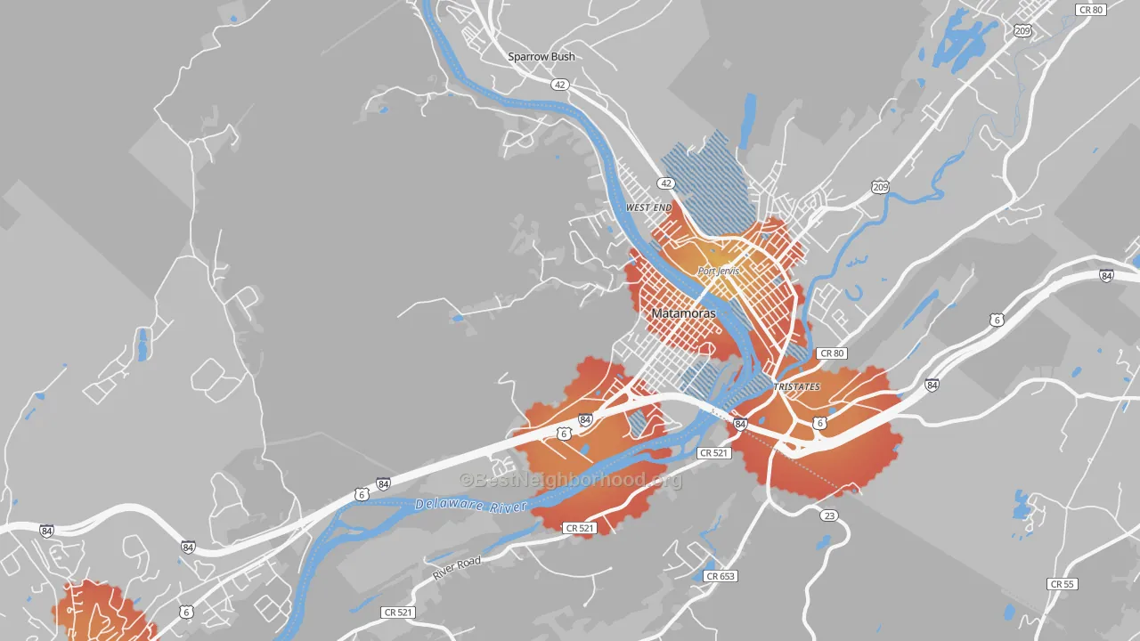 Transit Grade map of Matamoras, PA