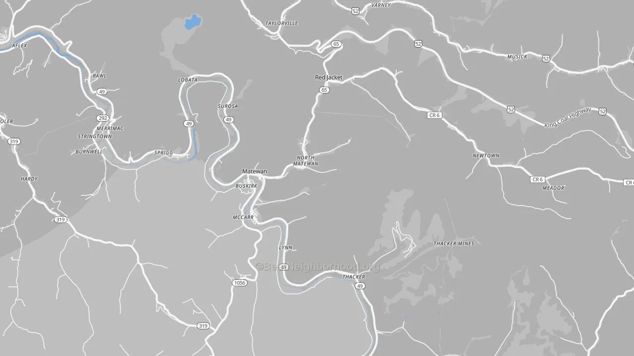 Transit Grade map of Matewan, WV