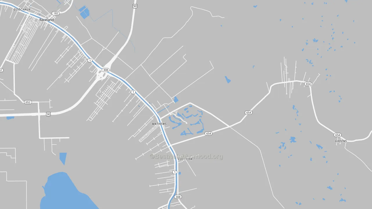 Transit Grade map of Mathews, LA