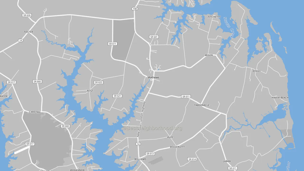 Transit Grade map of Mathews, VA