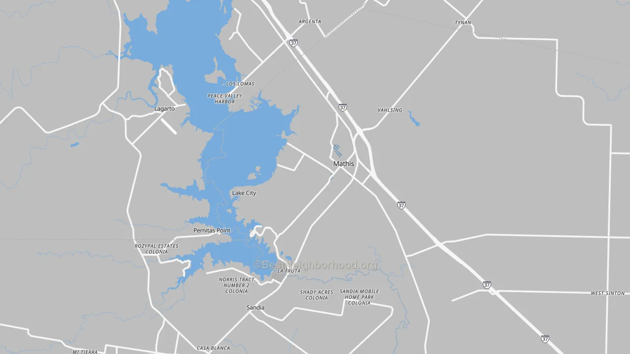 Transit Grade map of Mathis, TX