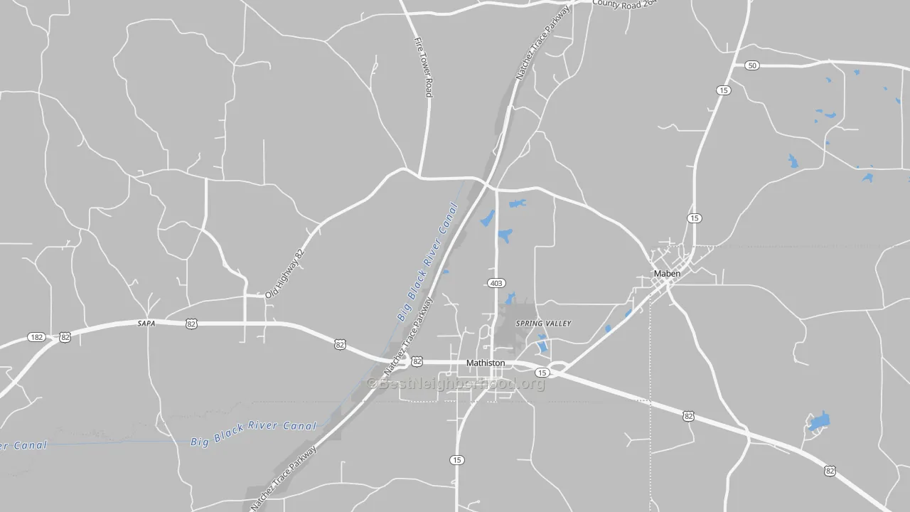 Transit Grade map of Mathiston, MS