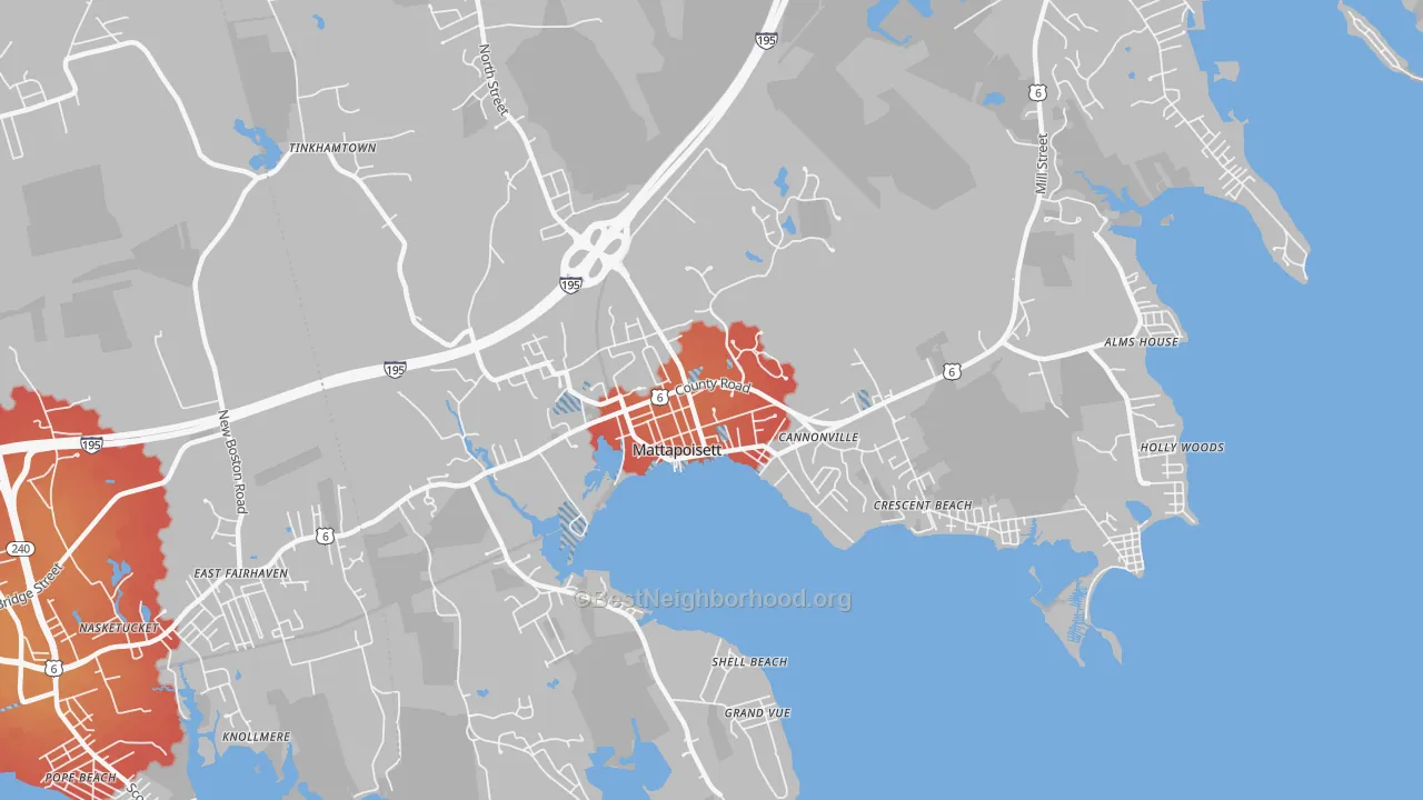 Transit Grade map of Mattapoisett Center, MA