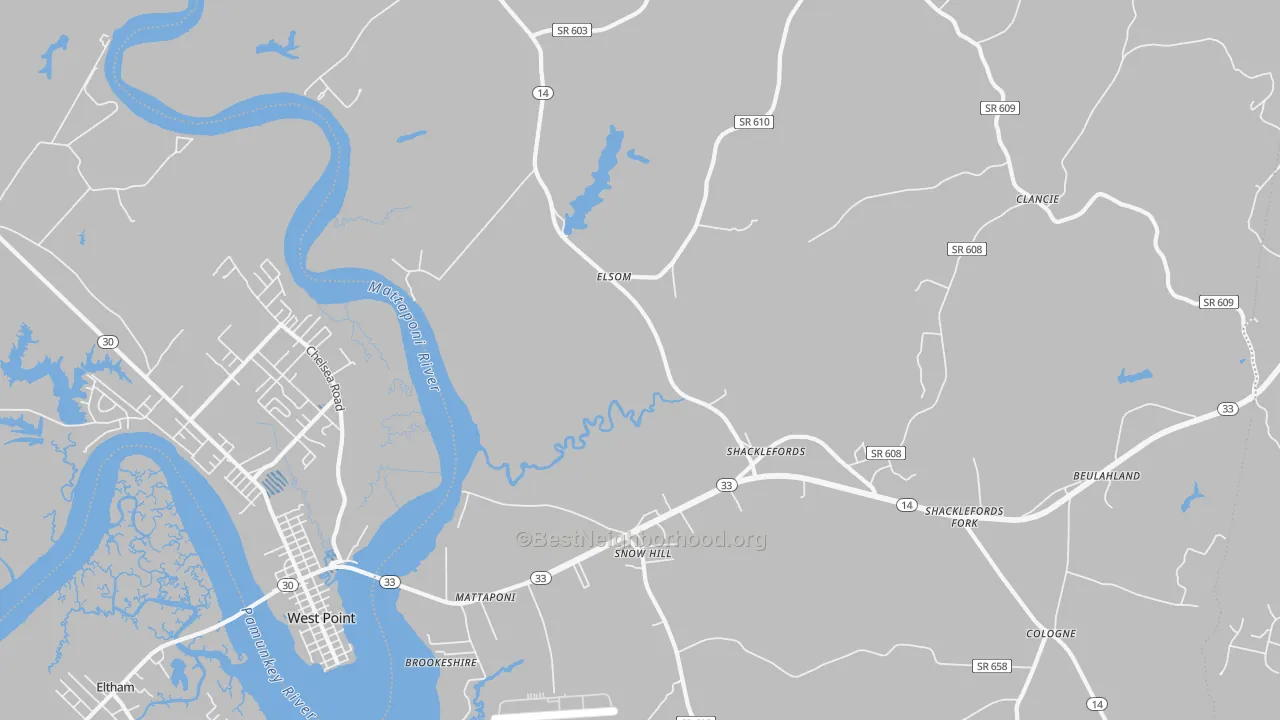 Transit Grade map of Mattaponi, VA